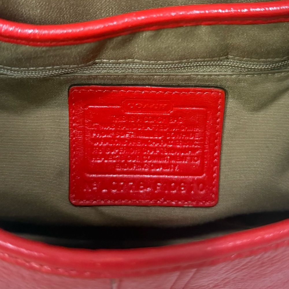 Vintage Coach Red Pebble Leather Soho Shoulder Bag Dyed - Picture 9 of 10